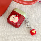 Korea New 3D Red Apple Cute Soft Shockproof Protection Cover Case For AirPods 1 2 3 Pro 3nd Pro 2 2nd Earphone Accessories