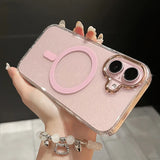Luxury Glitter Magsafe Wireless Charge Case for iPhone 16 15 14 13 12 11 Pro Max Plus Magnetic Plating Clear Hard Back Cover