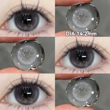 2PCS New Gray Prescription Contact Lenses Fashion Pupils Cosmetics Eye Color Lenses Myopia Colored Contact Lenses Brown