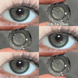 2PCS New Gray Prescription Contact Lenses Fashion Pupils Cosmetics Eye Color Lenses Myopia Colored Contact Lenses Brown