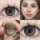 2Pcs Yearly  Color Colored Contact Soft Circular Lenses Beauty Pupil Gray Brown Eyes Black Makeup Blue Lens