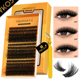 Fluffy Lash Clusters Kit Thick 60-100D Volume Eyelash Clusters Wispy Individual Lashes Cluster Eyelash Extensions DIY