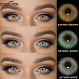 Eyeshare 1Pair New Colored Contact Lenses Green Eyes Natural Brown Eye Gray Yearly