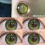 Prescription Contact Lenses Myopia Lenses with Diopters Green Pupils Color Contact Lenses for Eyes Blue Lens 1 Pair/2pcs