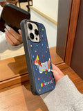 Fashion Denim Embroidery Polka Dot Dachshund Soft Back Cover For iPhone 16 Plus 11 12 13 14 15 16 Pro Max Phone Case