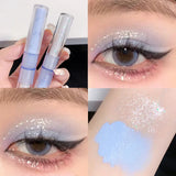 2 in 1 Blue Liquid Eye Shadow Matte Sequins Pearlescent Eye Makeup Lying Silkworm Brightening Droplet Tear Makeup Beauty Tools