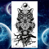 Large Lion Temporary Tattoos For Women Men Tiger Wolf Vampire Forest Flower Crown Compass Fake Tattoo Sticker Arm Body Tatoos