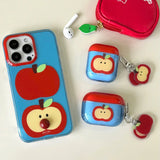 Korea Lovely Apple Funny DIY Red Nose Transparent Blue Soft Mobile Phone Protective Cover Case for iPhone 16 15 14 13 12 Pro Max
