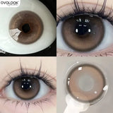 1 Pair(2pcs) Brown Beauty Colored Contact Lenses for Eyes Purple Halloween Lens Big Eye Lens Natural Look Gray Blue Lens