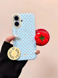 3D Polka Dot Cute Tomato Magnetic Grip Tok Phone Stand Holder Phone Case for IPhone 16 15 14 13 Pro Max Funny Magsafe Back Cover