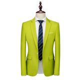 Spring Autumn Fashion New Men's Business Casual Solid Color Suits / Male One Two Button Blazers Jacker Coat Trousers Pants