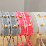 Hand Woven Bracelets Adjustable Studded Stars Bracelet Fashion Jewelry Gifts
