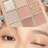 9 Colors Punk Smokey Matte Glitter Eyeshadow Palette Cool Toned Gray Black Eye Pigment Palett Shimmer Eye Shadow Makeup Palette