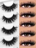 Fluffy Eyelashes 3D Mink False Lashes Fluffy Soft Cross Manga Lashes Wispy Volume Mink Lashes Dramatic Makeup