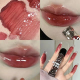 Black Mirror Water Lipgloss Dark Red Moisturizing Lip Glaze Lasting Non-stick Cup Forming a Film That Is Not Easy to Fade Makeup
