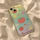 Gradual Tomato Phone Case For iPhone 14 Plus 7 8 X XS XR 11 12 13 Pro Max Silicone Case Cover With holder