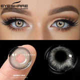 Eyeshare 1Pair Myopia Lenses Colored Contact Eyes With Degree Brown Contacts Gray Pupils Yearly