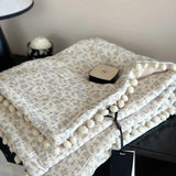 Blanket Light Luxury Ins Crepe Cotton Multi-functional Small Blanket Office Nap Blanket Shawl Cover Blanket
