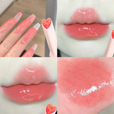 Water-light Lip Glaze Mirror Glitter Lip Tint Long Lasting Moisturising Love Heart Shape Solid Lipstick Pen Lips Makeup Cosmetic