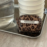 fashion luxury transparent leopard print pattern black love heart Pendant for airpods 4 3 1 pro 2 soft silicone protection case