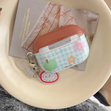 korea lovely green apple bow plaid for airpods 4 2024 earphone case for airpods 1 2 3 pro 2 soft silicone protection cover coque