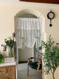 Pastoral Korean pull roman blinds lifting curtain gauze curtain balloon curtain girlish light green pink door curtain