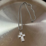 Long Titanium Steel Non Fading Cross Necklace, Hip-hop Men's Trendy Sweater Chain, Hoodie Chain, Women's Jewelry Gift