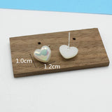 Small Colorful Imitation Pearl Heart Stud Earring for Women Elegant Romantic Temperament Jewelry Accessories Wedding Girl Gift