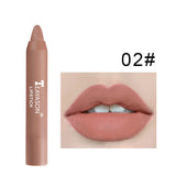 12 Colors Velvet Matte Lipstick Pen Cosmetics Waterproof Lasting Nude Crayon Lipsticks Non Sticky Brown Lip Liner Pencil Makeup