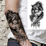 God Cross Lion Temporary Tattoos For Men Women Realistic Compass Lion Fake Tatoos Forearm Jesus Christ Thigh Tattoo Sticker