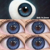 Prescription Contact Lenses Myopia Lenses with Diopters Green Pupils Color Contact Lenses for Eyes Blue Lens 1 Pair/2pcs