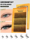 Fluffy Lash Clusters Kit Thick 60-100D Volume Eyelash Clusters Wispy Individual Lashes Cluster Eyelash Extensions DIY