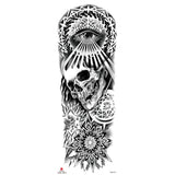 Full-arm Tattoo Stickers With The Crown Of The Virgin Of Jesus And Lion Waterproof Tattoo Stickers