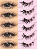 Cat Eye Lashes Half Lashes Soft Natural Faux Mink Eyelashes Fake Lashes Natural Look Wispy Winged End Eye Elongated