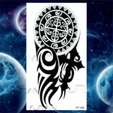 Large Lion Temporary Tattoos For Women Men Tiger Wolf Vampire Forest Flower Crown Compass Fake Tattoo Sticker Arm Body Tatoos