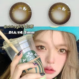 Beautiful Contact Lenses for Eyes Beauty Natural Brown Eye Lenses Myopia Prescription Lenses Yearly Use 14.2mm 1 Pair