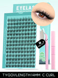 DIY Lash Kit 10-18mm Manga Lashes Mixed Tray Lash Clusters Individual Eyelashes Kit with Lash Bond DIY Lashes