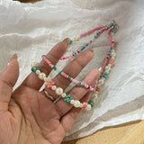 Bohemia Handmade Colorful Seed Beads Necklace set Choker Simple Women Fashion Pearl Flower Necklaces Collar Sweet Jewelry Gifts