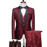 Spring Autumn New Men's Casual Business Boutique Suit Three Piece Set / Men's Coat Jacket Pants Vest Trousers Waistcoat