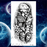 Large Lion Temporary Tattoos For Women Men Tiger Wolf Vampire Forest Flower Crown Compass Fake Tattoo Sticker Arm Body Tatoos