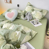 Student Dormitory Three-piece Ins Oil Painting Wind Tulip Quilt Set, Double Yarn, 1.8 Washed Cotton Bed Girl