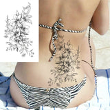 Realistic Fake Peony Temporary Tattoos For Women Girl Black Rose Elephant Flower Tattoo Sticker Tiger Anemone Tatoos Half Sleeve