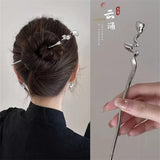 Simple Imitation Pearl Hair Sticks Elegant U-Shape Metal Hairpins For Women Girls Fashion Bun Styling Tools Hair Accessories