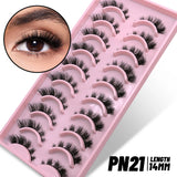 Lashes 5/10 Pairs 3D Faux Mink Lashes Fluffy Soft Wispy Volume Natural long False Eyelashes Reusable Eyelashs Makeup