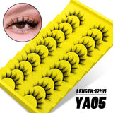 5/10 Pairs Natural False Eyelashes Manga Lashes 3d Faux Mink Lashes Soft Winged Natural Realistic Eyelash Extension
