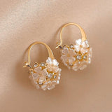 Romantic Flower Ball Dangle Earring For Women Sweet Zircon Flower Drop Earring Elegant Fashion Girl Party Jewelry