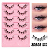 Fluffy Eyelashes 3D Mink False Lashes Fluffy Soft Cross Manga Lashes Wispy Volume Mink Lashes Dramatic Makeup