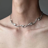 New Hip Hop Flame Shape Necklaces Punk Rock Cool Irregular Necklace Earings for Women Unisex Fashion Party Dancing Jewelry