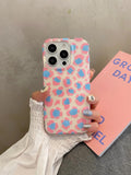 Cute Pink Leopard Print Phone Case for IPhone 16 15 14 Pro Max 13 16Pro 15Pro 14Pro Green Leopard Stylish Lovely Soft Cover Case