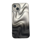 Stylish 3D Bump Wave Shiny Pink Back Cover For iPhone 11 12 13 14 15 Pro max Case